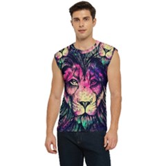 Psychedelic Lion Men s Raglan Cap Sleeve T-shirt by Cendanart