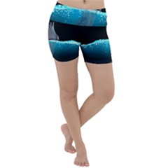 Dolphin Moon Water Lightweight Velour Yoga Shorts by Ndabl3x