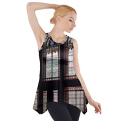Stained Glass Window Krotoszyn Side Drop Tank Tunic by Cendanart