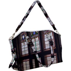Stained Glass Window Krotoszyn Canvas Crossbody Bag by Cendanart