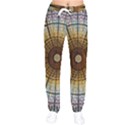 Barcelona Glass Window Stained Glass Women Velvet Drawstring Pants View1