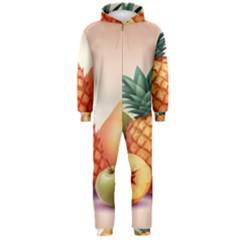 Fruit Pattern Apple Abstract Food Hooded Jumpsuit (men) by Proyonanggan