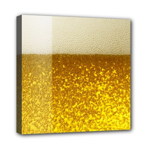 Light Beer Texture Foam Drink In A Glass Mini Canvas 8  X 8  (stretched) by Cemarart