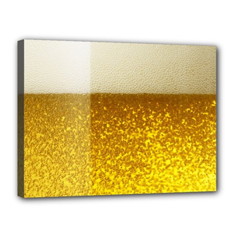 Light Beer Texture Foam Drink In A Glass Canvas 16  X 12  (stretched) by Cemarart