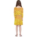 Liquid Bubble Drink Beer With Foam Texture Kids  Quarter Sleeve Skater Dress View2