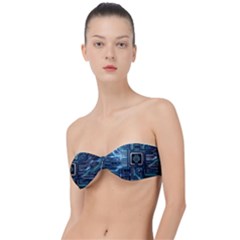 Circuit Board Motherboard Classic Bandeau Bikini Top  by Cemarart