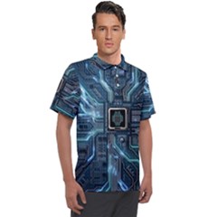 Circuit Board Motherboard Men s Polo T-shirt by Cemarart
