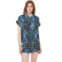 Circuit Board Motherboard Chiffon Lounge Set by Cemarart