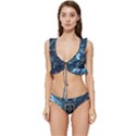 Circuit Board Motherboard Low Cut Ruffle Edge Bikini Set View1