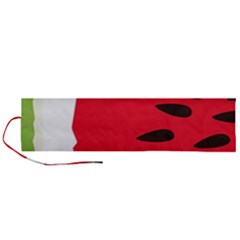 Watermelon Black Green Melon Red Roll Up Canvas Pencil Holder (l) by Cemarart
