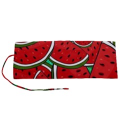 Summer Watermelon Fruit Roll Up Canvas Pencil Holder (s) by Cemarart