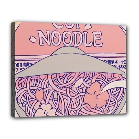 Ramen Kawaii Aesthetic Pink Canvas 14  X 11  (stretched) by Cemarart