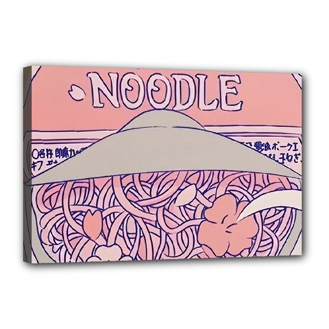 Ramen Kawaii Aesthetic Pink Canvas 18  X 12  (stretched) by Cemarart