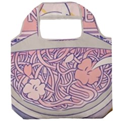 Ramen Kawaii Aesthetic Pink Foldable Grocery Recycle Bag by Cemarart