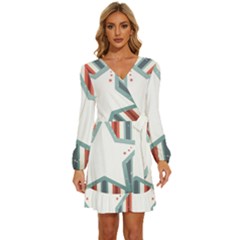 Star-decorative-embellishment-6aa070a89baeccaaaca156bbe13c325f Long Sleeve Waist Tie Ruffle Velvet Dress by saad11