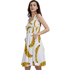 Banana Fruit Yellow Summer Sleeveless V-neck Skater Dress With Pockets by Mariart