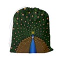 Peacock Feathers Tail Green Beautiful Bird Drawstring Pouch (2XL) View2