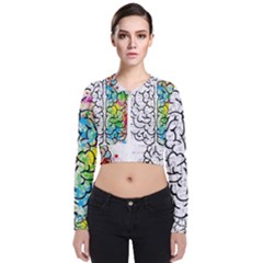 Brain Mind Psychology Idea Drawing Short Overalls Long Sleeve Zip Up Bomber Jacket by Azkajaya