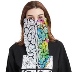 Brain Mind Psychology Idea Drawing Short Overalls Face Covering Bandana (triangle) by Azkajaya