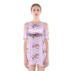 Unicorn Clouds Colorful Cute Pattern Sleepy Shoulder Cutout One Piece Dress by Grandong