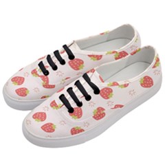 Strawberries Pattern Design Women s Classic Low Top Sneakers by Grandong