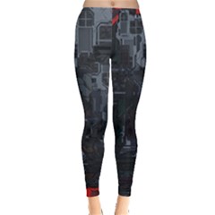 Abstract Tech Computer Motherboard Technology Everyday Leggings  by Cemarart
