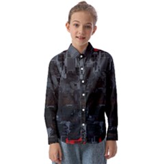 Abstract Tech Computer Motherboard Technology Kids  Long Sleeve Shirt by Cemarart