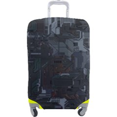Abstract Tech Computer Motherboard Technology Luggage Cover (large) by Cemarart