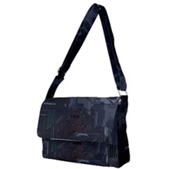 Abstract Tech Computer Motherboard Technology Full Print Messenger Bag (s) by Cemarart