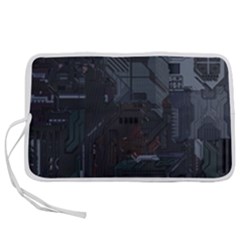 Abstract Tech Computer Motherboard Technology Pen Storage Case (m) by Cemarart