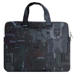 Abstract Tech Computer Motherboard Technology Macbook Pro 16  Double Pocket Laptop Bag  by Cemarart