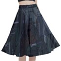 Abstract Tech Computer Motherboard Technology A-Line Full Circle Midi Skirt With Pocket View1