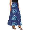 Cat Astronaut Space Suit Pattern Tiered Ruffle Maxi Skirt View3