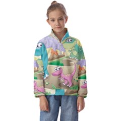 Kids Mural Cartoon Dinosaur Kids  Half Zip Hoodie by nateshop