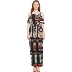 Retro Cameras Old Vintage Antique Draped Sleeveless Chiffon Jumpsuit by Grandong