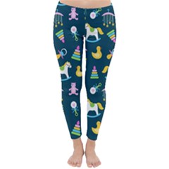 Cute Babies Toys Seamless Pattern Classic Winter Leggings by Ndabl3x