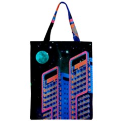Fantasy City Architecture Building Cityscape Zipper Classic Tote Bag by Cemarart