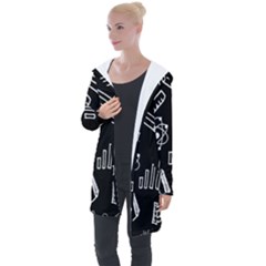 Knowledge Drawing Education Science Longline Hooded Cardigan by Proyonanggan