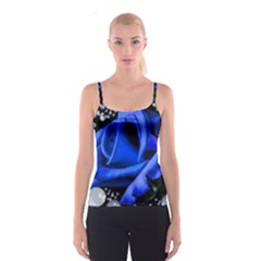 Blue Rose Bloom Blossom Spaghetti Strap Top by Proyonanggan