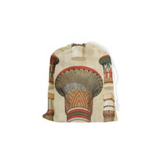 Egyptian Architecture Column Drawstring Pouch (small) by Proyonanggan