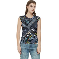 Motherboard Board Circuit Electronic Technology Women s Raglan Cap Sleeve T-shirt by Cemarart