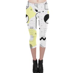 Graphic Design Geometric Background Capri Leggings  by Grandong