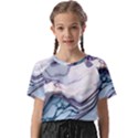 Marble Abstract White Pink Dark Kids  Basic T-Shirt View1