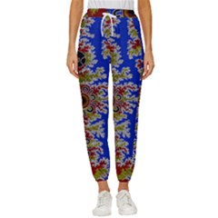 Authentic Aboriginal Art - Waterholes (corella) Women s Cropped Drawstring Pants by hogartharts