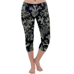 Weave Haeckel Lichenes Photobionten Capri Yoga Leggings by Cemarart