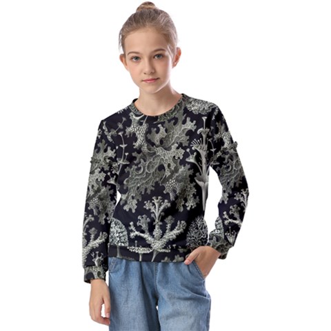Weave Haeckel Lichenes Photobionten Kids  Long Sleeve T-shirt With Frill  by Cemarart