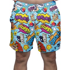 Vintage Art Tattoos Colorful Seamless Pattern Men s Shorts by Bedest