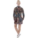 Seamless Pattern With Flower Bird Women s Long Sleeve Casual Dress View2