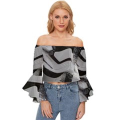 Stormtrooper Off Shoulder Flutter Bell Sleeve Top by Cemarart