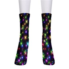 Star Colorful Christmas Abstract Crew Socks by Cemarart